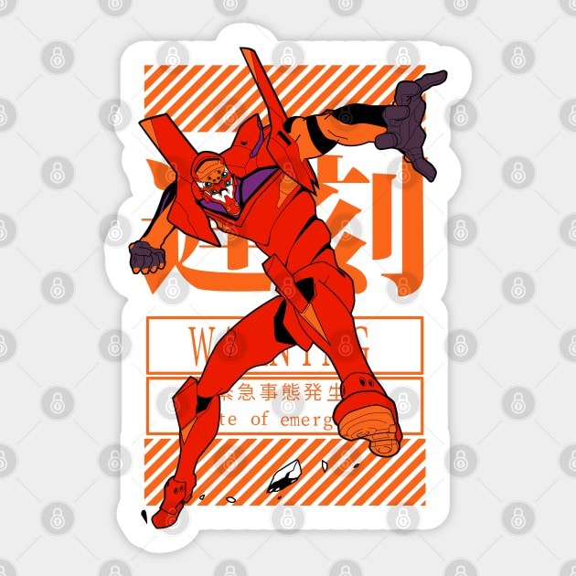 Evangelion eva 02 robot Sticker by paisdelasmaquinas